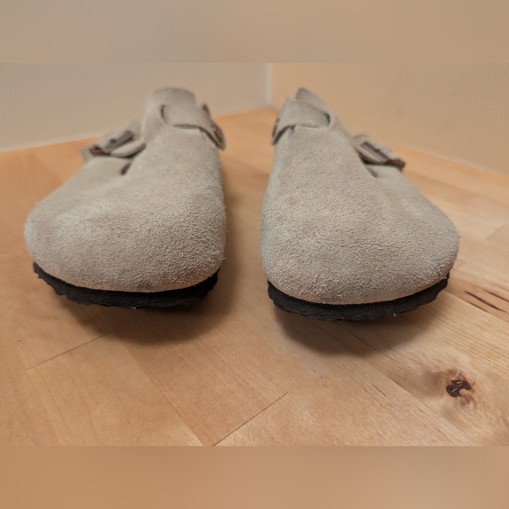Birkenstock Boston Soft Footbed Suede Natural Tan Size 39 EUC - Picture 6 of 13